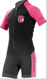 Black and pink swimsuit with 'Cressi' branding on a white background